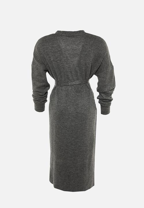 Trendyol - Oversize Loose Fit Knitwear Cardigan - Anthracite