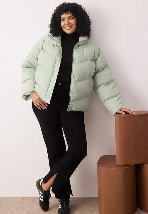 Trendyol - Plus Puffer Jacket - Mint