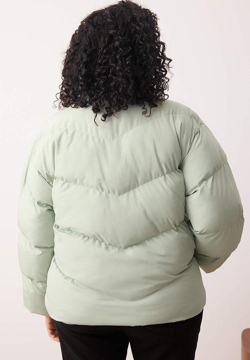 Trendyol - Plus Puffer Jacket - Mint