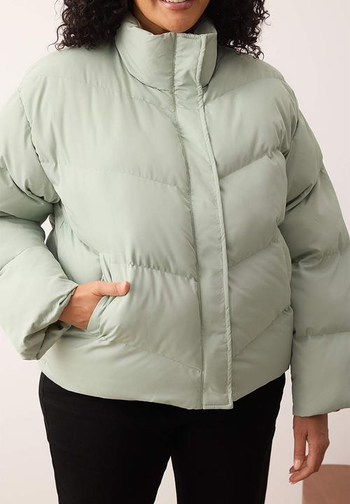 Trendyol - Plus Puffer Jacket - Mint