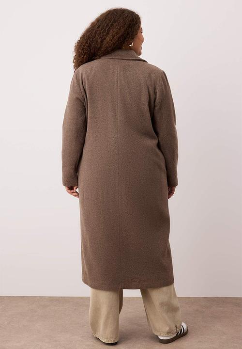 Trendyol - Plus Oversize Large Size Coat - Taupe