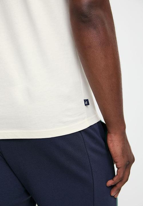 POLO - Mens Tipped Pony Crew Neck Short sleeve Tee - White