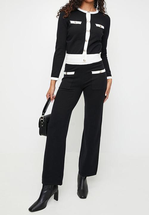 SISSY BOY - HARVEY: Basic Contrasted Knit Cardigan - White / Black