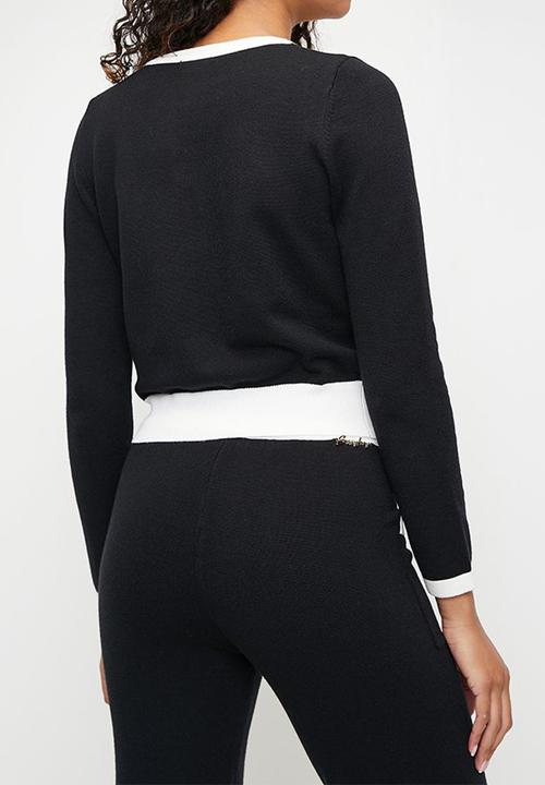 SISSY BOY - HARVEY: Basic Contrasted Knit Cardigan - White / Black
