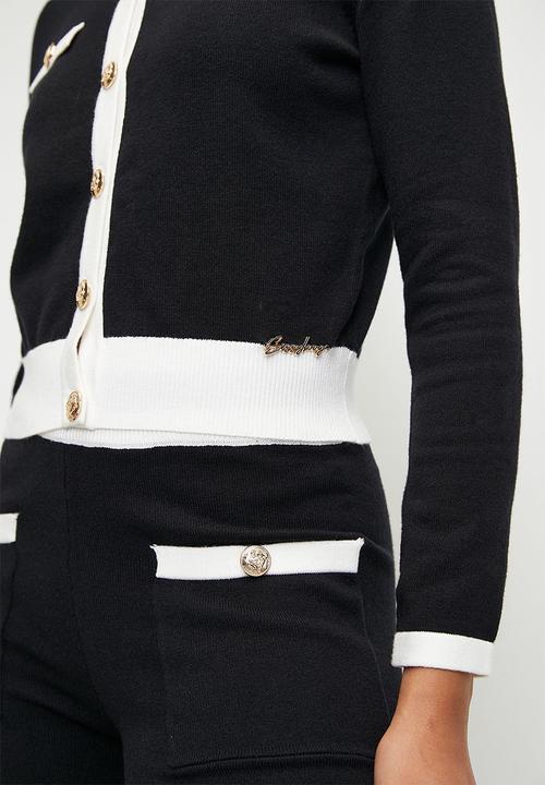 SISSY BOY - HARVEY: Basic Contrasted Knit Cardigan - White / Black
