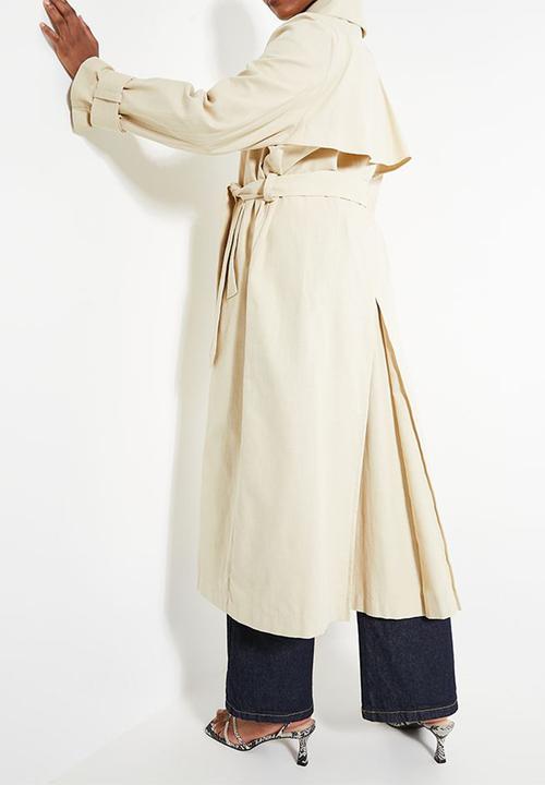 edit - Linen blend trench coat - beige