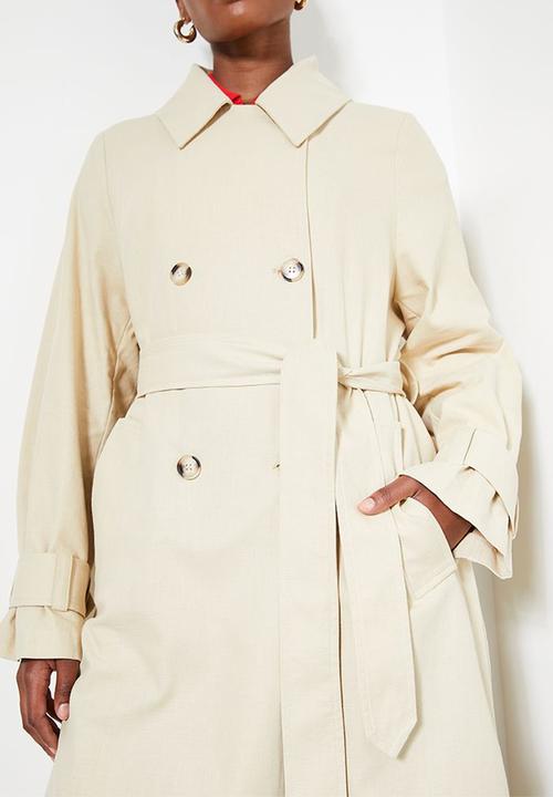 edit - Linen blend trench coat - beige