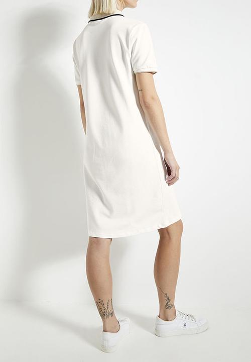 POLO - Wmn macey short sleeve tipped golfer dress - off white