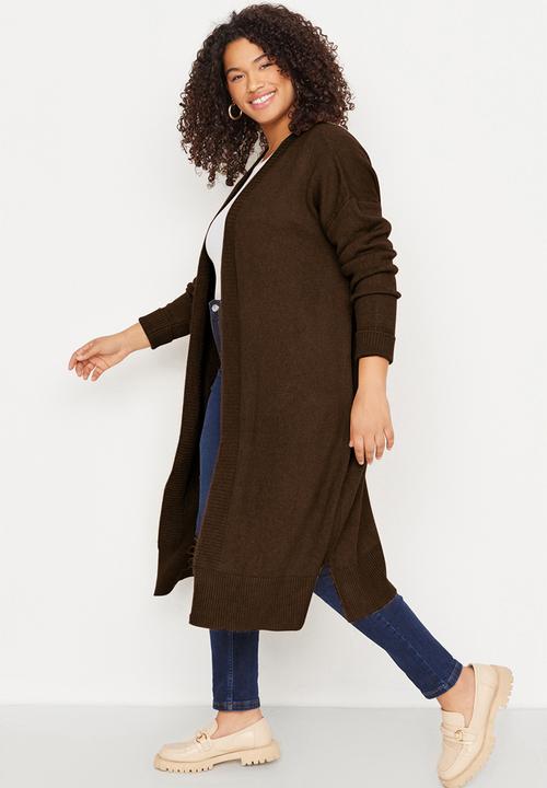 Trendyol - Oversize Loose Fit Knitwear Cardigan - Brown
