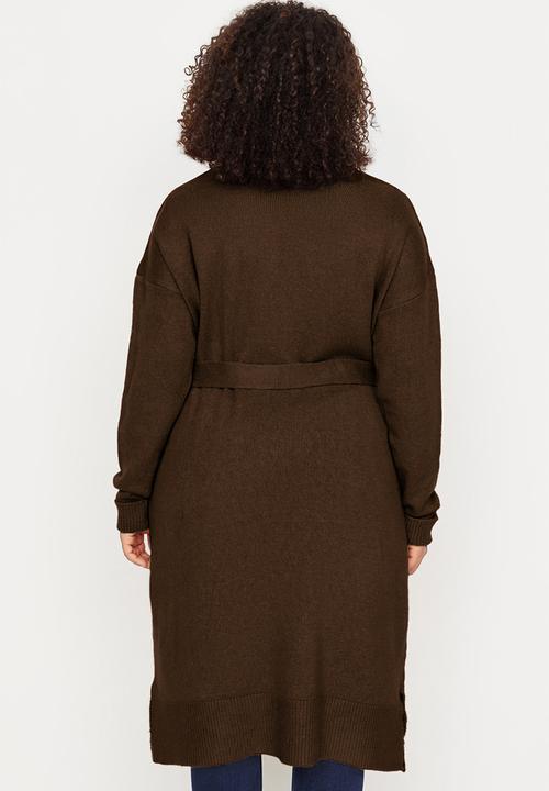 Trendyol - Oversize Loose Fit Knitwear Cardigan - Brown