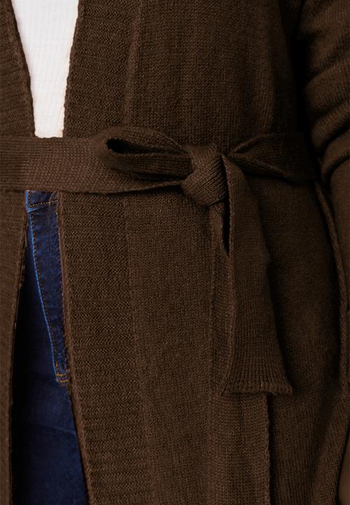 Trendyol - Oversize Loose Fit Knitwear Cardigan - Brown