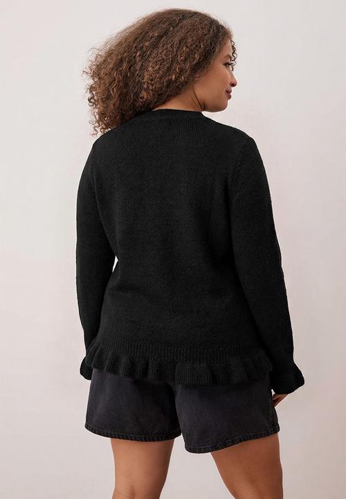 Trendyol - Button & Flywheel Detailed Soft Textured Knitwear Cardigan - Black