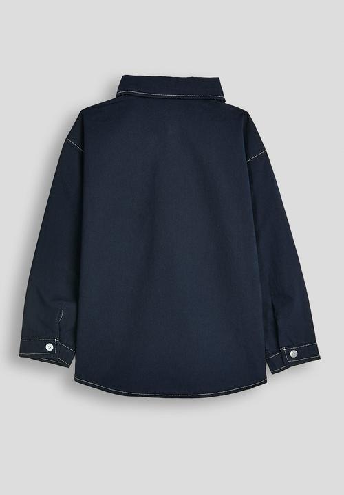 Pop Candy - Denim shirt with contrast stitching - navy
