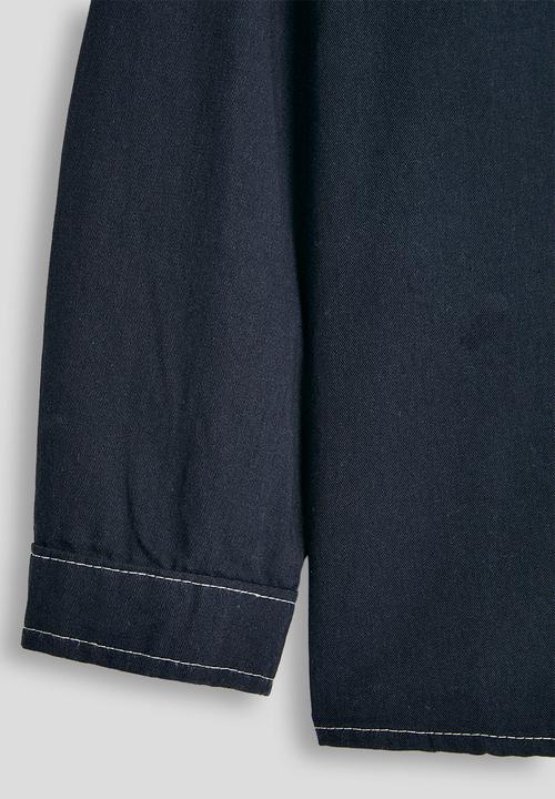 Pop Candy - Denim shirt with contrast stitching - navy