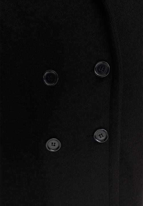 Trendyol - Oversize Wide Cut Long Wool Cashmere Coat - Black