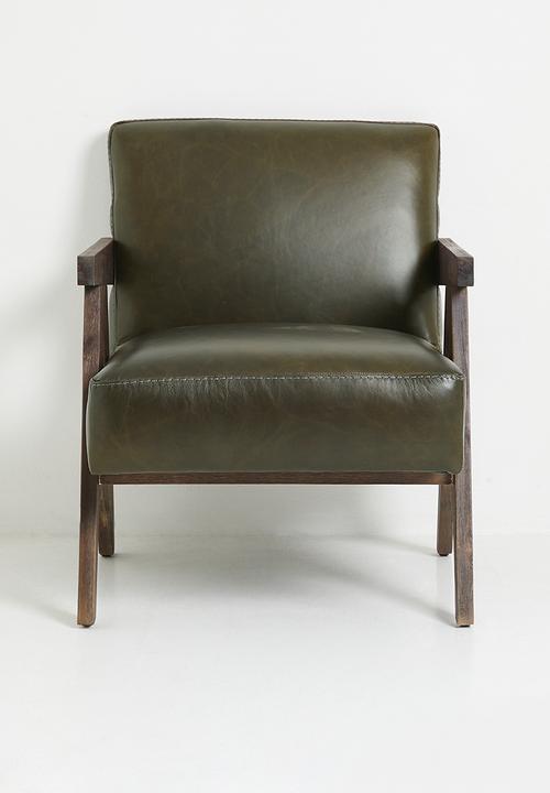 Corby Leather Occasional Chair - Pesto