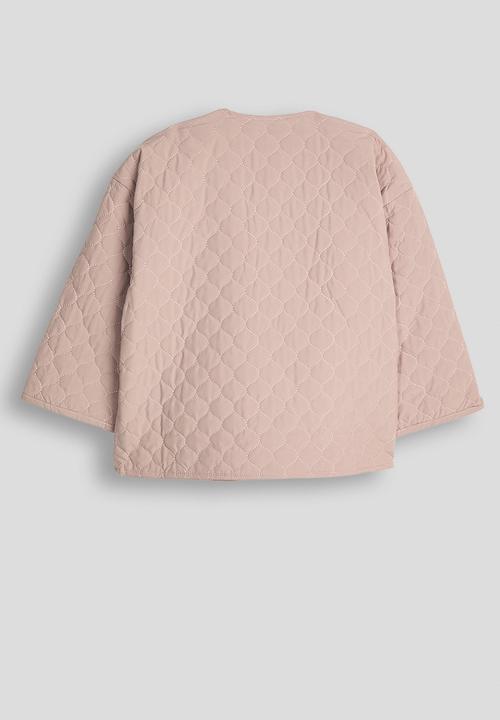 Pop Candy - Quilted collarless jacket - dusty pink