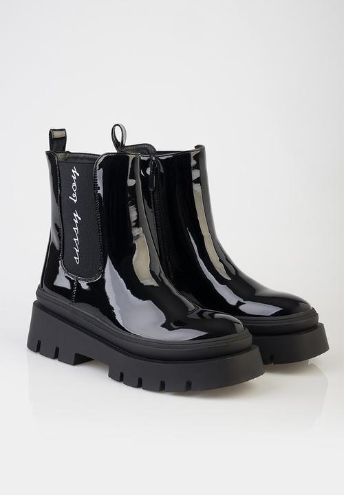 SISSY BOY - Chelsea patent basic Alma boot - black