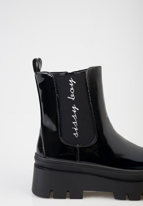 SISSY BOY - Chelsea patent basic Alma boot - black