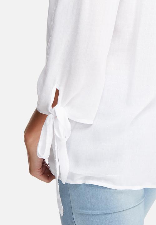 dailyfriday - Off shoulder texture tie top