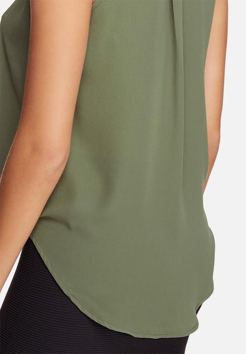 dailyfriday - Sleeveless wrap front top