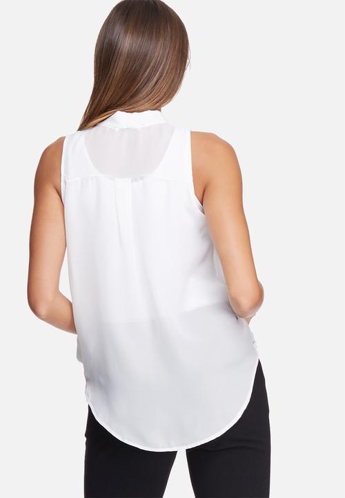 dailyfriday - Sleeveless wrap front top