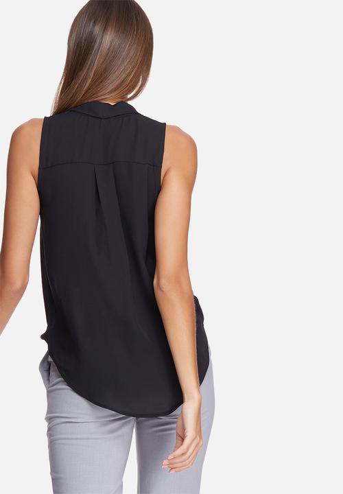 dailyfriday - Sleeveless wrap front top