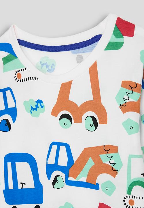 Pop Candy - Cuffed long sleeve tshirt - white/multi
