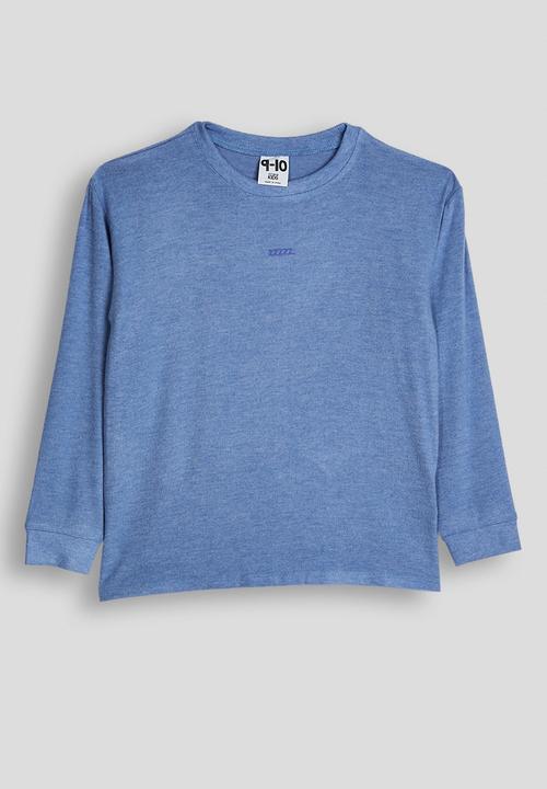 Cotton On - Cuddlecosy Long Sleeve Pyjama Top - Blue Bonnet Marle