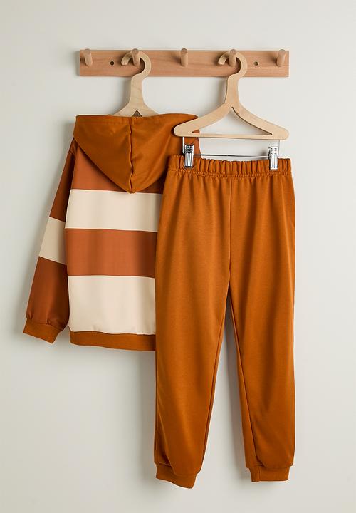 Pop Candy - Hoodie & joggers - burnt orange/cream