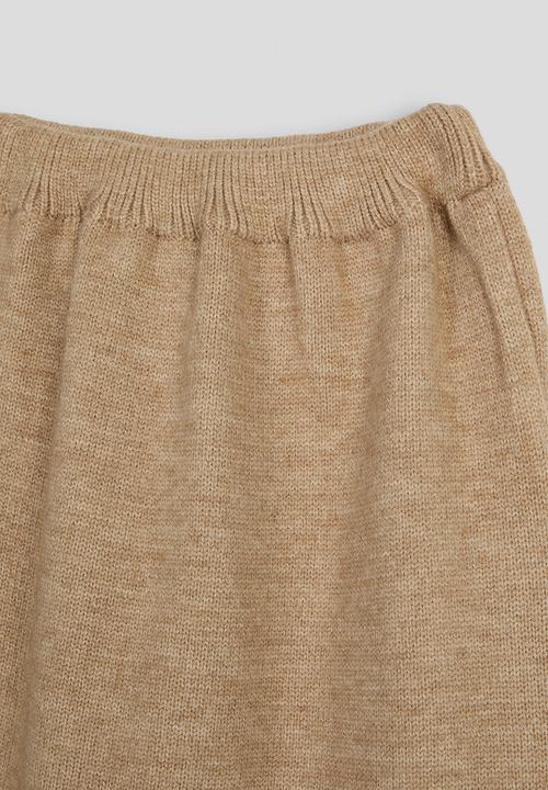 Pop Candy - Knit sweater & midi skirt set - wheat brown