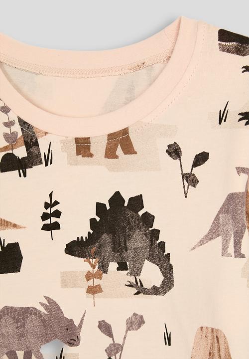 Pop Candy - Cuffed long sleeve tshirt - neutral/dino aop