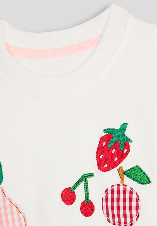 Pop Candy - Fruit embroidered sweatshirt - white/multi