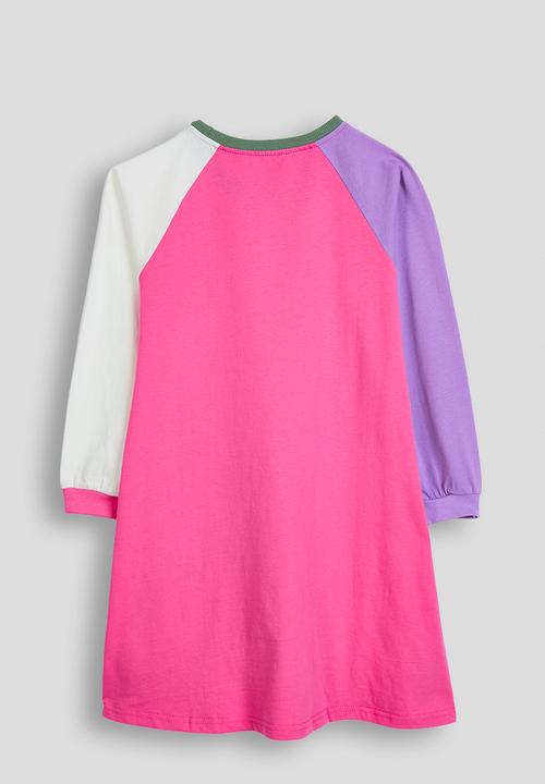 Pop Candy - Pony embroidered graphic tshirt dress -pink/multi