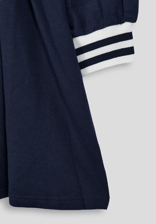 Pop Candy - Panel golfer dress with pleats - navy & white