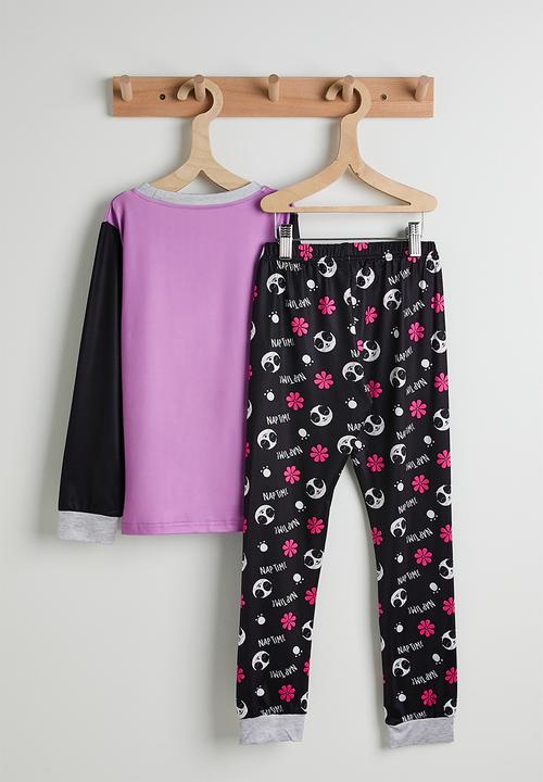 Pop Candy - Long sleeve pj set - black/lavender/multi