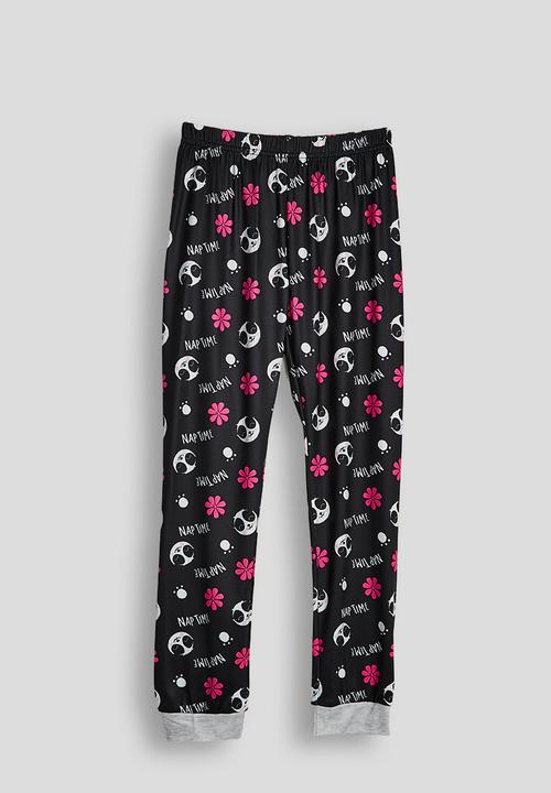 Pop Candy - Long sleeve pj set - black/lavender/multi