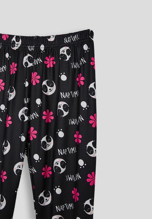 Pop Candy - Long sleeve pj set - black/lavender/multi