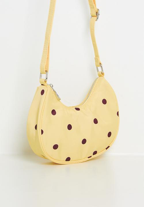 Cotton On - Corey Crossbody Bag - Baby Yellow/Bordeaux Spot