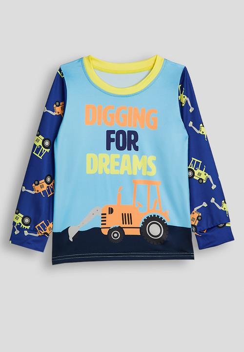Pop Candy - Excavator graphic and aop pj set - blue/light navy/multi