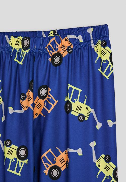 Pop Candy - Excavator graphic and aop pj set - blue/light navy/multi