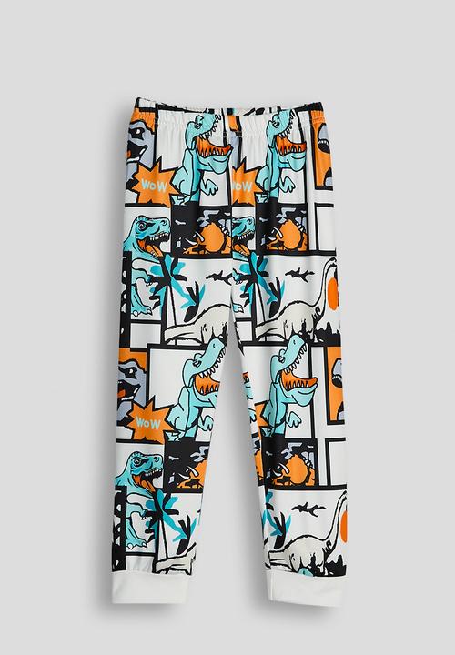 Pop Candy - Cartoon dino pj set - blue/orange/multi