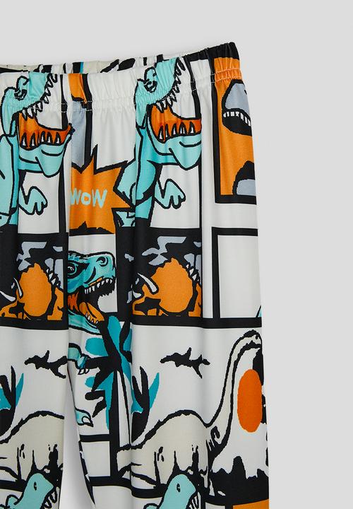 Pop Candy - Cartoon dino pj set - blue/orange/multi