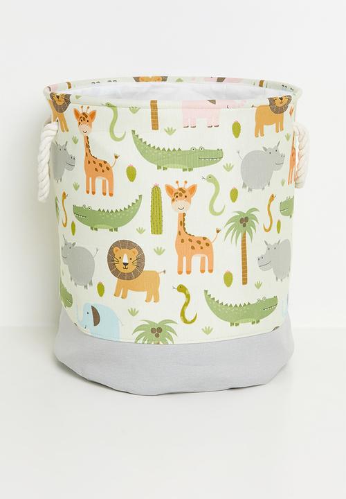 Pop Candy - Foldable toy bin & box - pale tea green/grey/multi