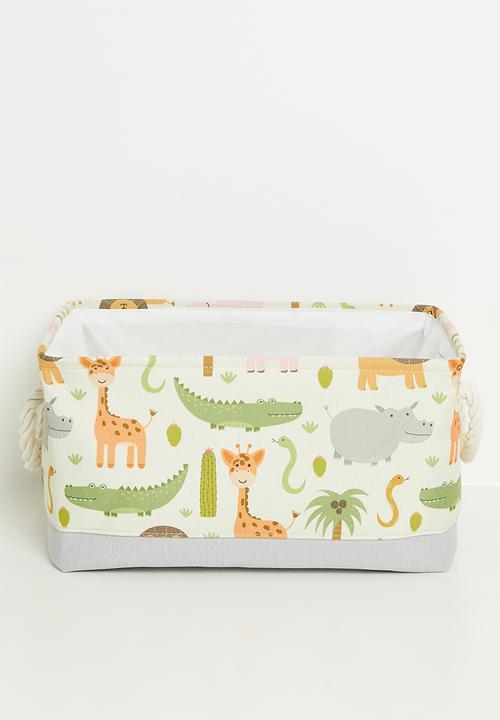 Pop Candy - Foldable toy bin & box - pale tea green/grey/multi