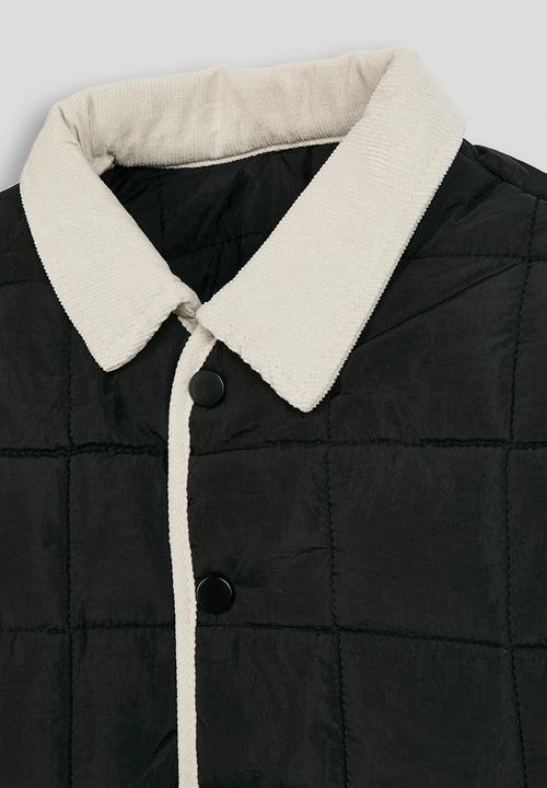 Pop Candy - Button-up quilted jacket - black & cream