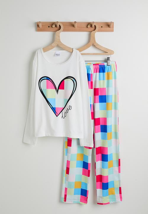 Pop Candy - Long sleeved pj set - white/heart