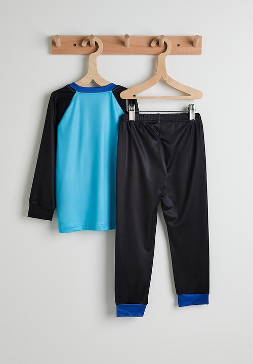 Pop Candy - Slogan raglan sleeve pj set - black/blue