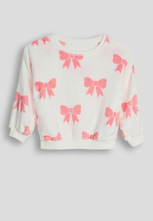 Pop Candy - Fleece sweat top & leggings - white/bow aop/pink