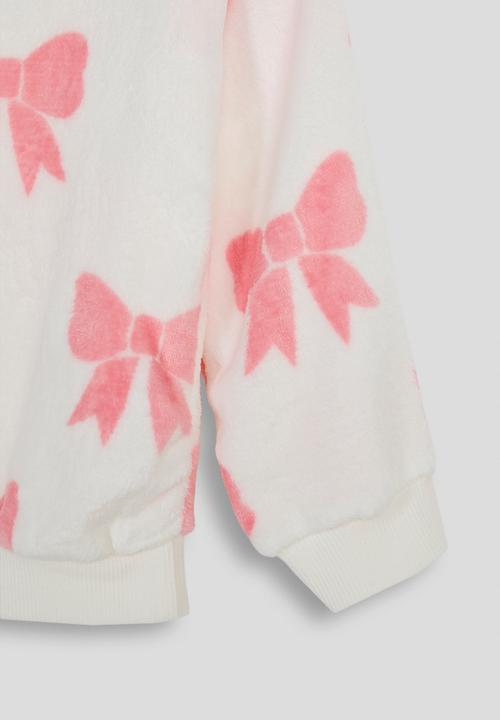 Pop Candy - Fleece sweat top & leggings - white/bow aop/pink